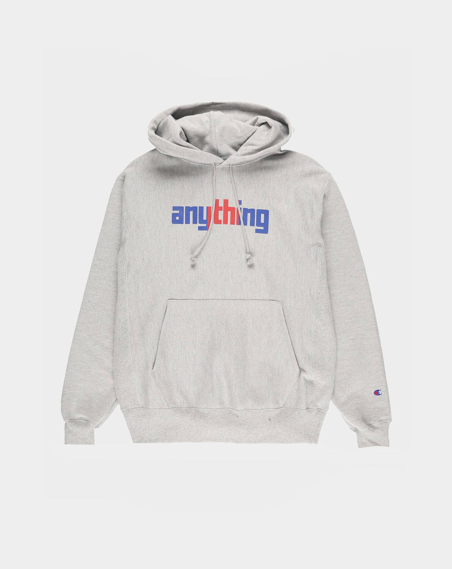 Striped Logo Anything Hoodie - Heather Grey