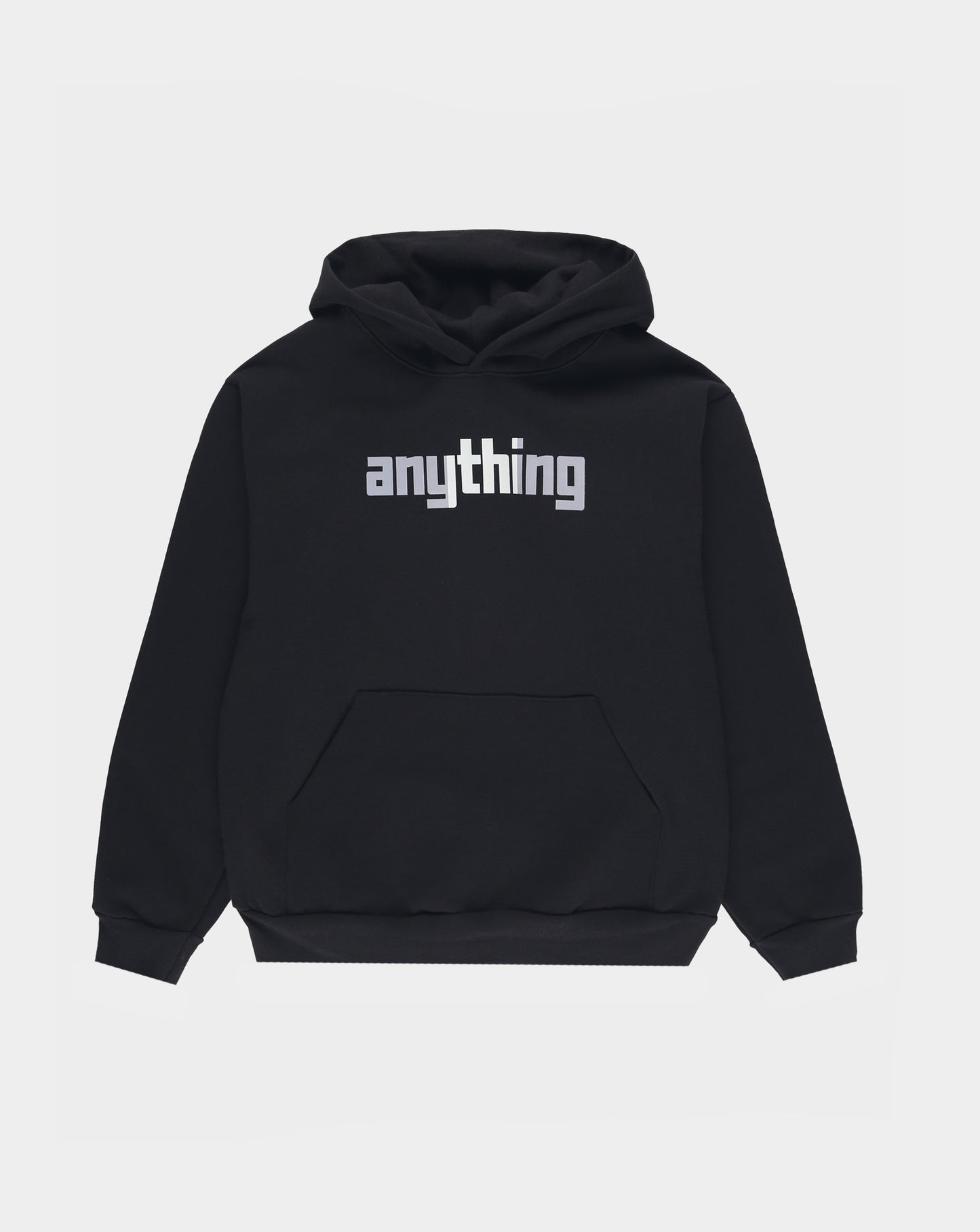 Striped Logo Anything Hoodie - Black