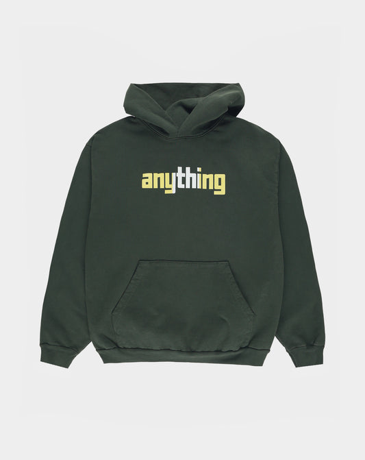Striped Logo Anything Hoodie - Forest Green